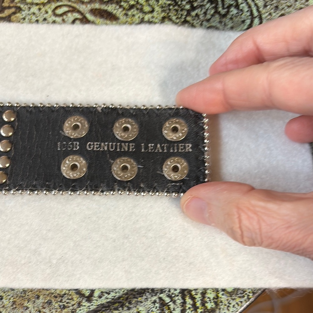 Black Studded Peace Sign Bracelet - Picture 7 of 13